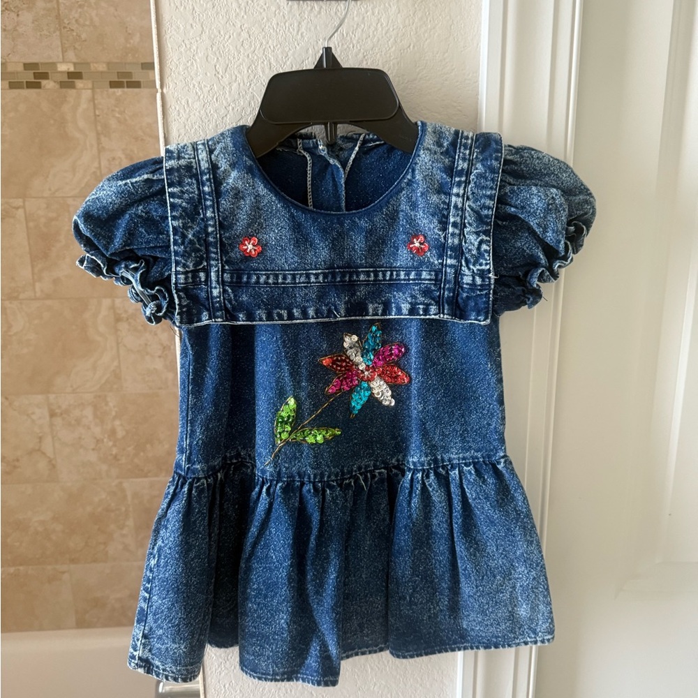 Boutique denim girl’s dress.